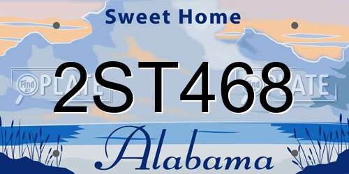 2ST468 Alabama License Plate