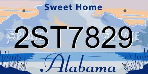 2ST7829 Alabama License Plate