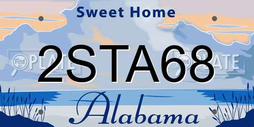 2STA68 Alabama License Plate