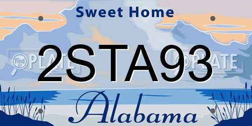 2STA93 Alabama License Plate