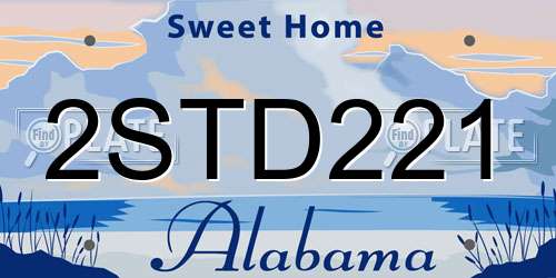 2STD221 Alabama License Plate
