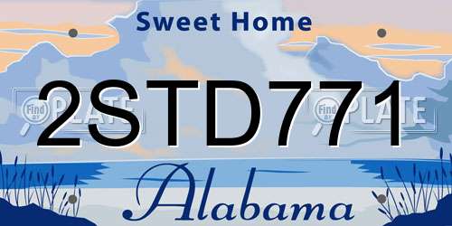2STD771 Alabama License Plate