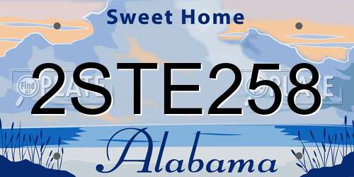 2STE258 Alabama License Plate