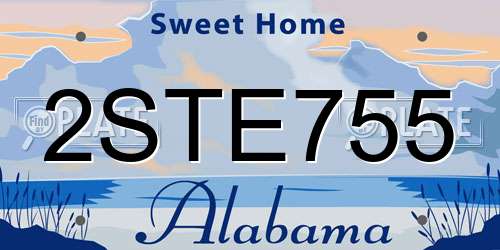 2STE755 Alabama License Plate