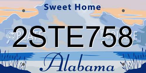 2STE758 Alabama License Plate