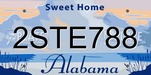 2STE788 Alabama License Plate