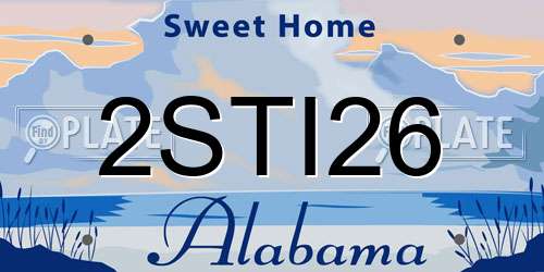 2STI26 Alabama License Plate