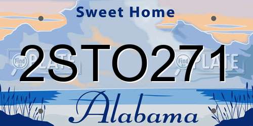 2STO271 Alabama License Plate