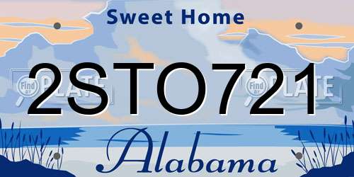 2STO721 Alabama License Plate