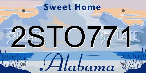 2STO771 Alabama License Plate