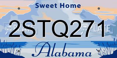 2STQ271 Alabama License Plate