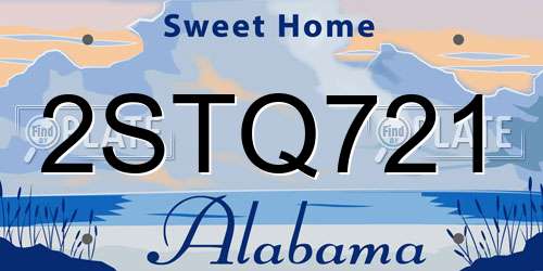 2STQ721 Alabama License Plate