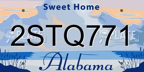 2STQ771 Alabama License Plate