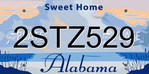 2STZ529 Alabama License Plate