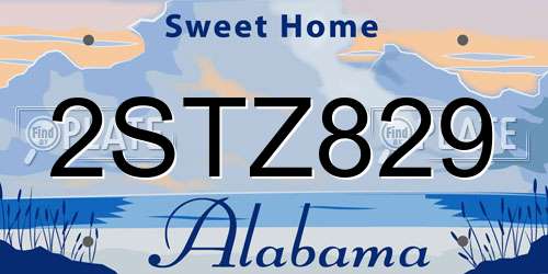2STZ829 Alabama License Plate