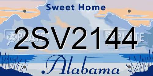 2SV2144 Alabama License Plate
