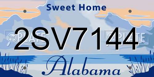 2SV7144 Alabama License Plate