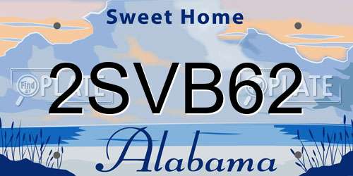 2SVB62 Alabama License Plate