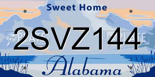 2SVZ144 Alabama License Plate