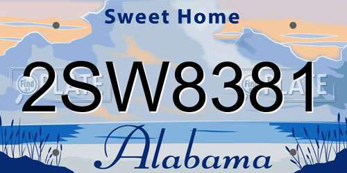 2SW8381 Alabama License Plate