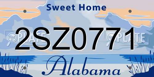 2SZ0771 Alabama License Plate