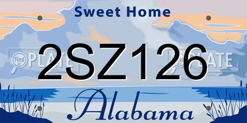 2SZ126 Alabama License Plate