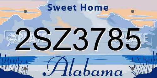 2SZ3785 Alabama License Plate