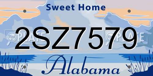 2SZ7579 Alabama License Plate