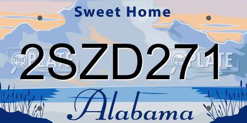 2SZD271 Alabama License Plate