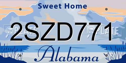 2SZD771 Alabama License Plate