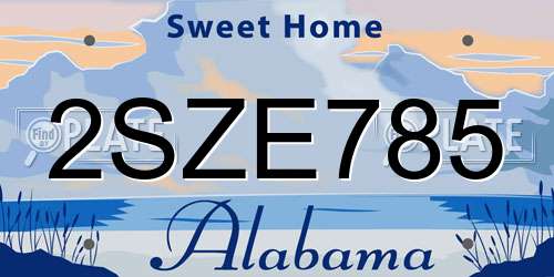 2SZE785 Alabama License Plate