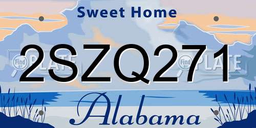 2SZQ271 Alabama License Plate