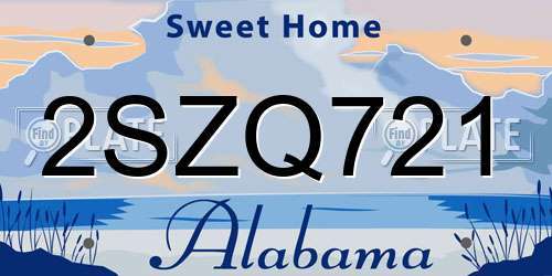 2SZQ721 Alabama License Plate