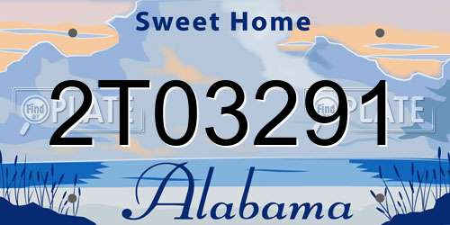 2T03291 Alabama License Plate