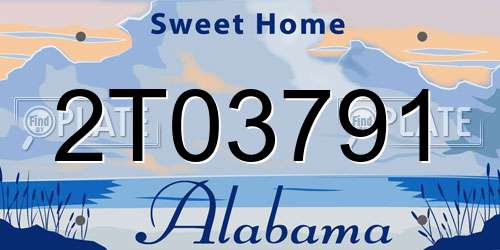 2T03791 Alabama License Plate