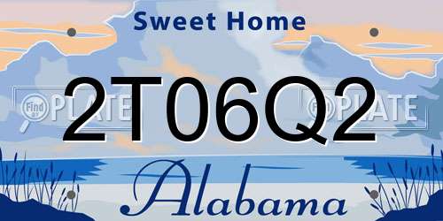 2T06Q2 Alabama License Plate