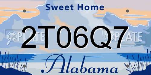 2T06Q7 Alabama License Plate