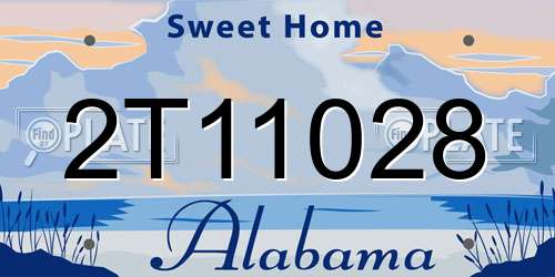 2T11028 Alabama License Plate