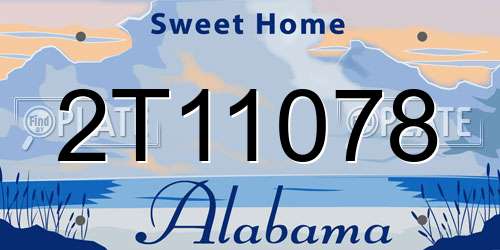 2T11078 Alabama License Plate