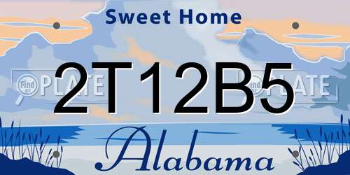2T12B5 Alabama License Plate