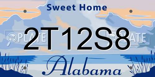 2T12S8 Alabama License Plate