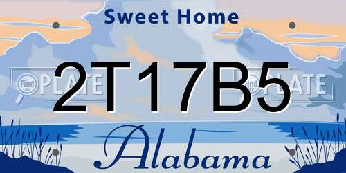 2T17B5 Alabama License Plate