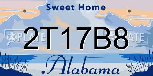 2T17B8 Alabama License Plate