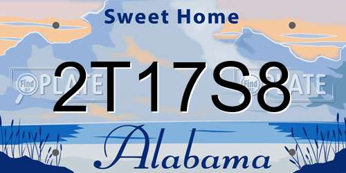 2T17S8 Alabama License Plate