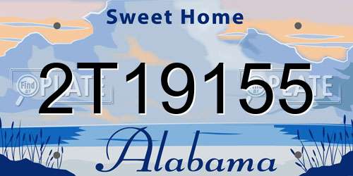 2T19155 Alabama License Plate