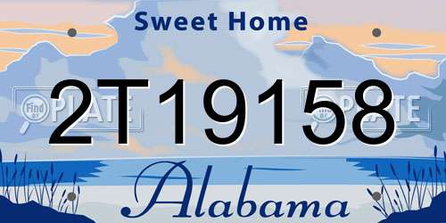 2T19158 Alabama License Plate