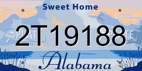 2T19188 Alabama License Plate