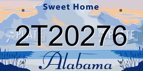 2T20276 Alabama License Plate