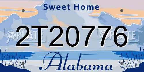 2T20776 Alabama License Plate
