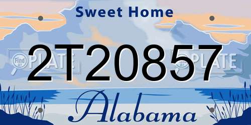 2T20857 Alabama License Plate